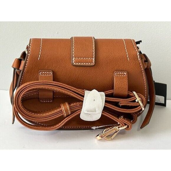 Rachel Zoe Edessi-200 Saddle Crossbody & Belt Bag Vegan Leather Brown NEW - Picture 2 of 5